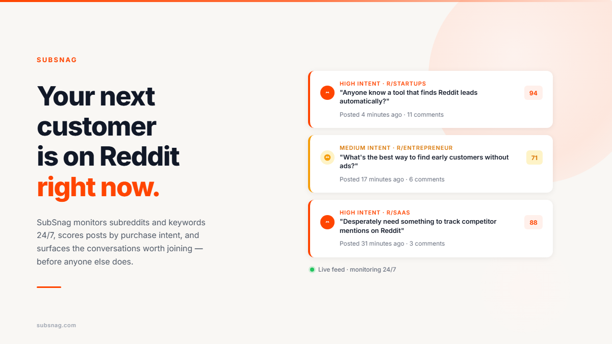 SaaS cover — Subsnag
